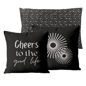 sierkussens cheers goede dag zwart hart living club